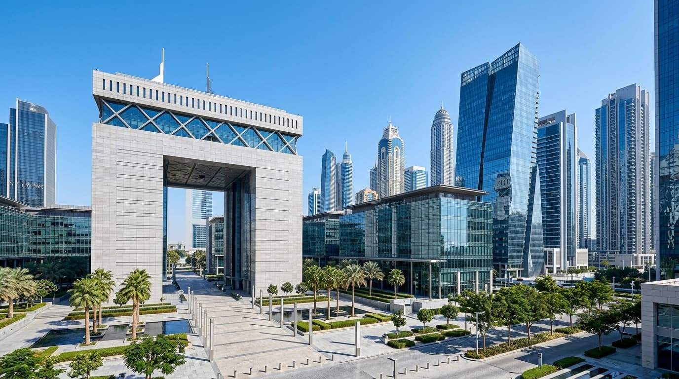 DIFC Gate Building and International Financial Center Architecture