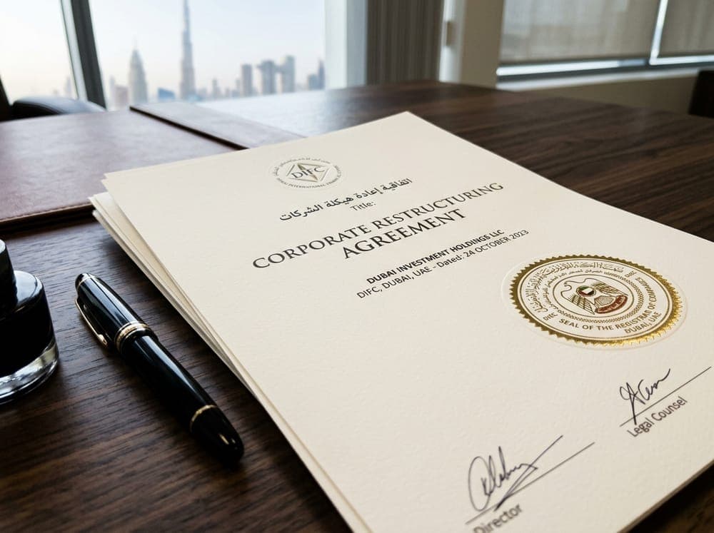 Official UAE document attestation with government seals and consular stamps